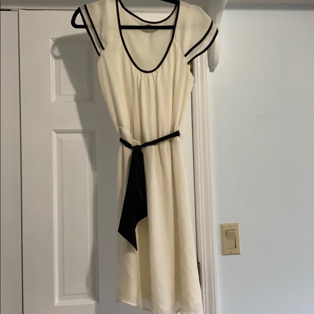 Cream and Black Loft Dress